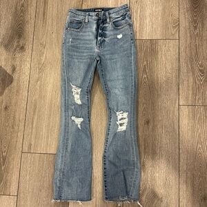 Katie J NYC Girls LA Distressed Stretch Straight Leg Jeans in Light Wash